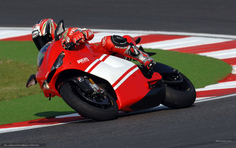 Racing Motorcyclist — Red, Dynamic, Afternoon