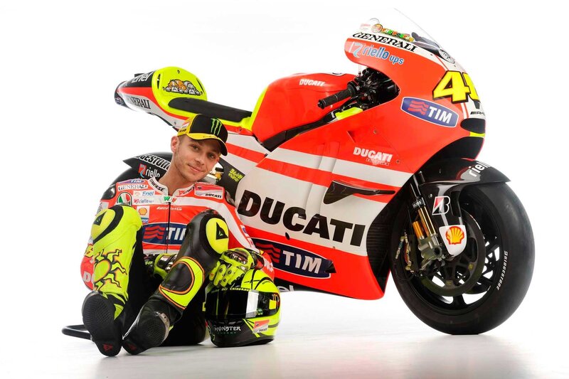 Racing Motorcyclist with Bike
