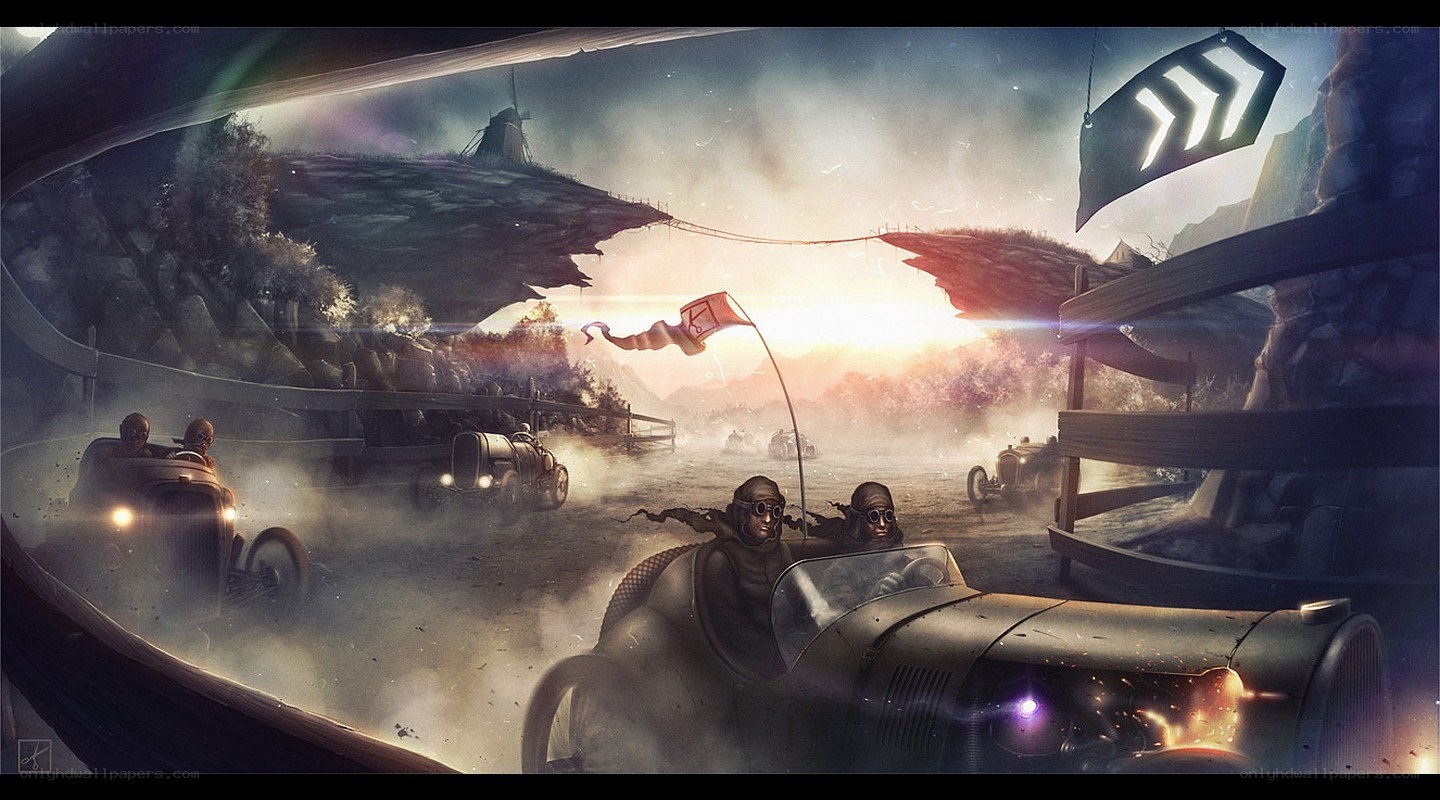 Racing on a floating island