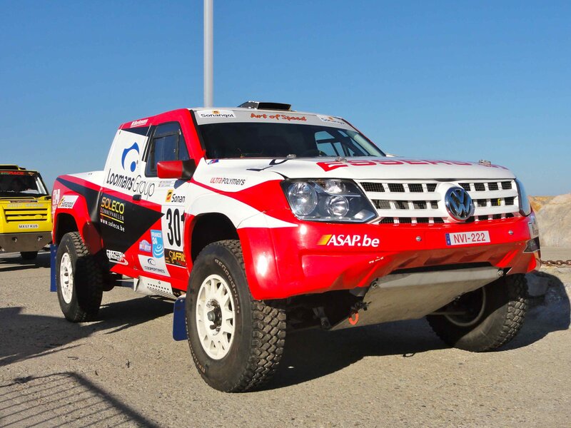 Racing Pickup Truck — Red, Outdoor, Afternoon