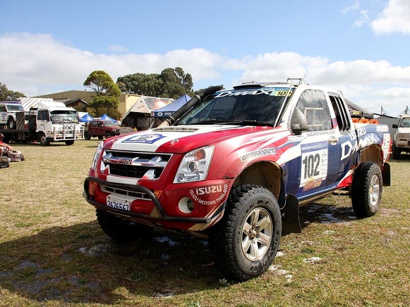 Racing Pickup Truck — Red, Outdoor