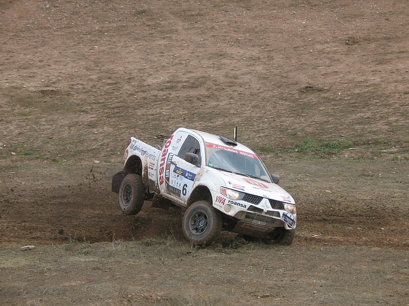 Racing Pickup Truck — White, Action