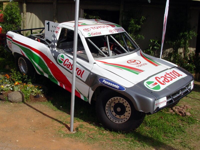 Racing Pickup Truck — White, Outdoor