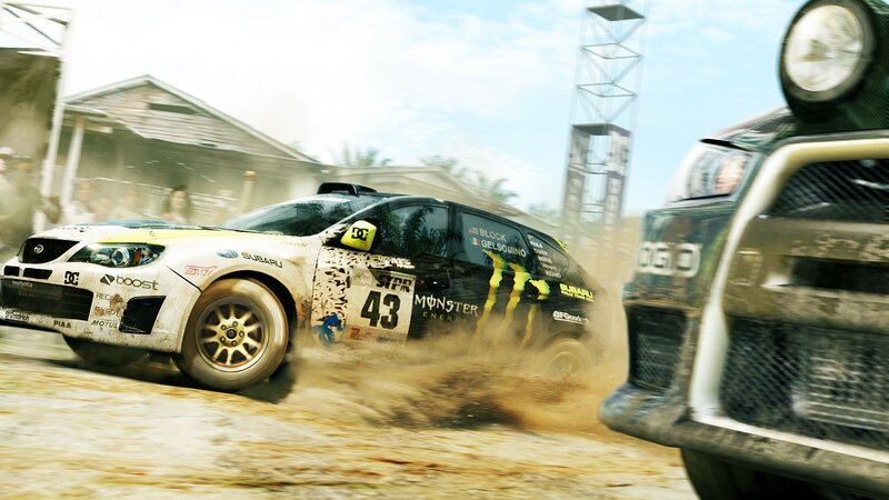 racing rally cars on dirt