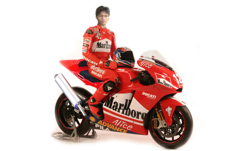 racing rider with motorcycle