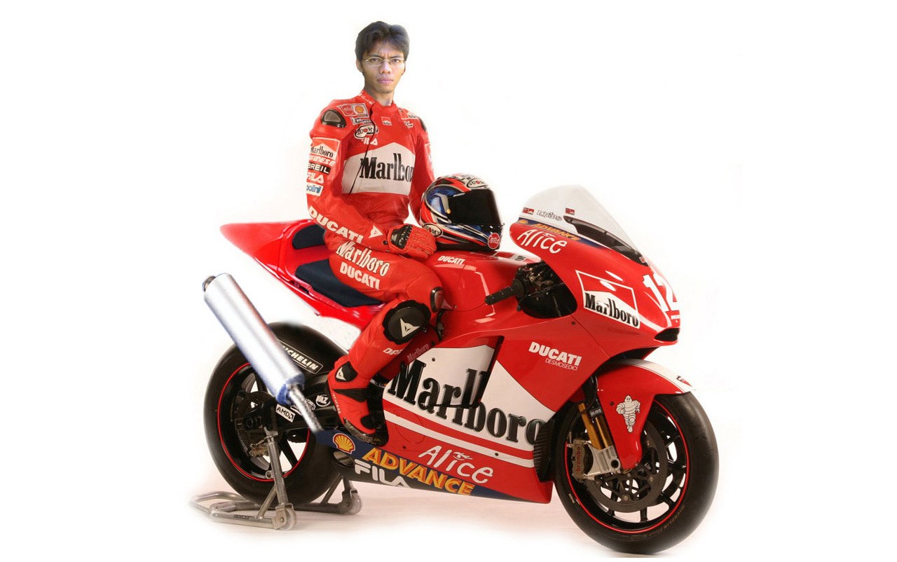 racing rider with motorcycle