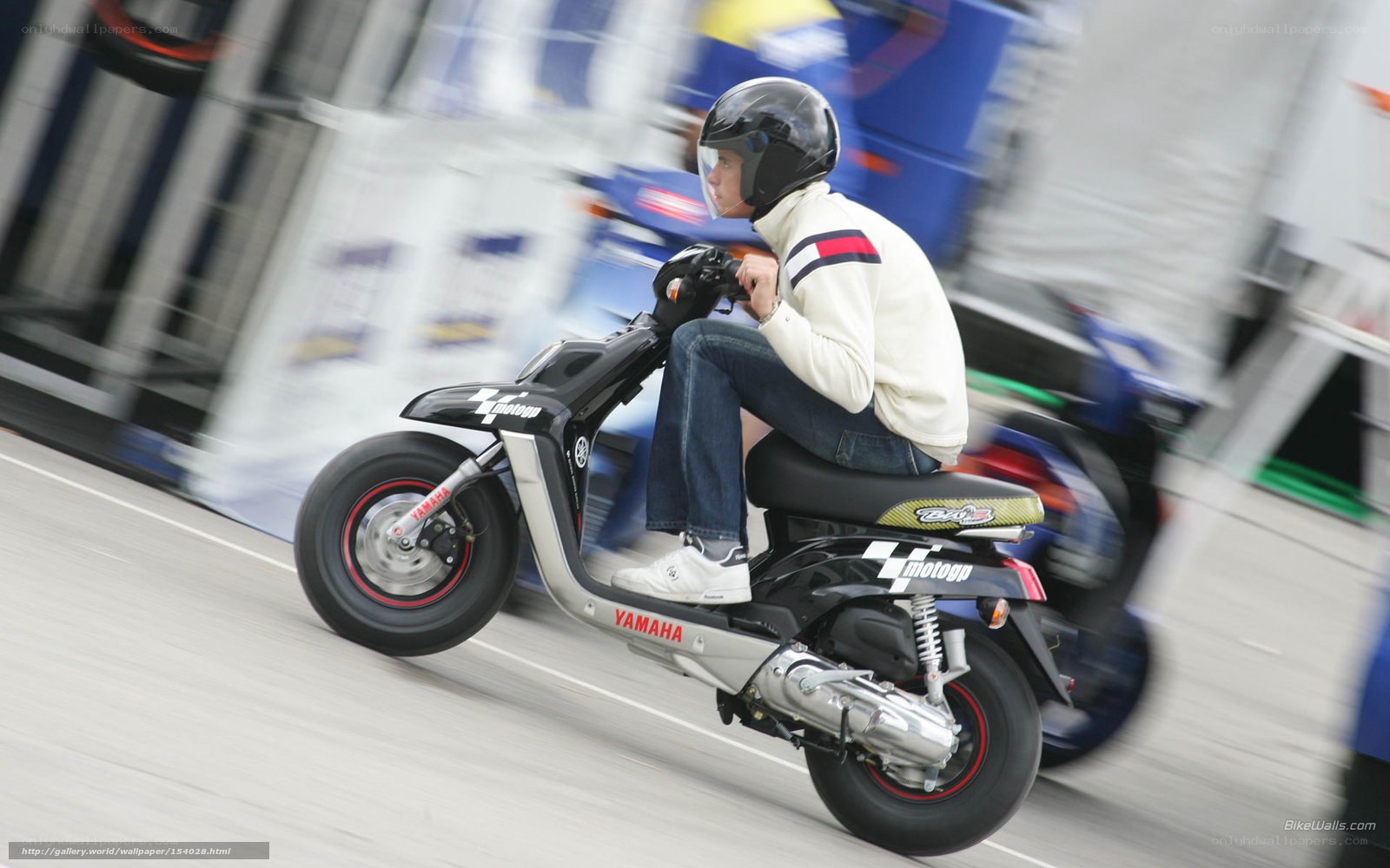 Racing scooter on track