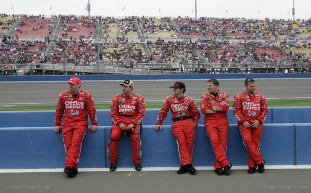 racing team at the track
