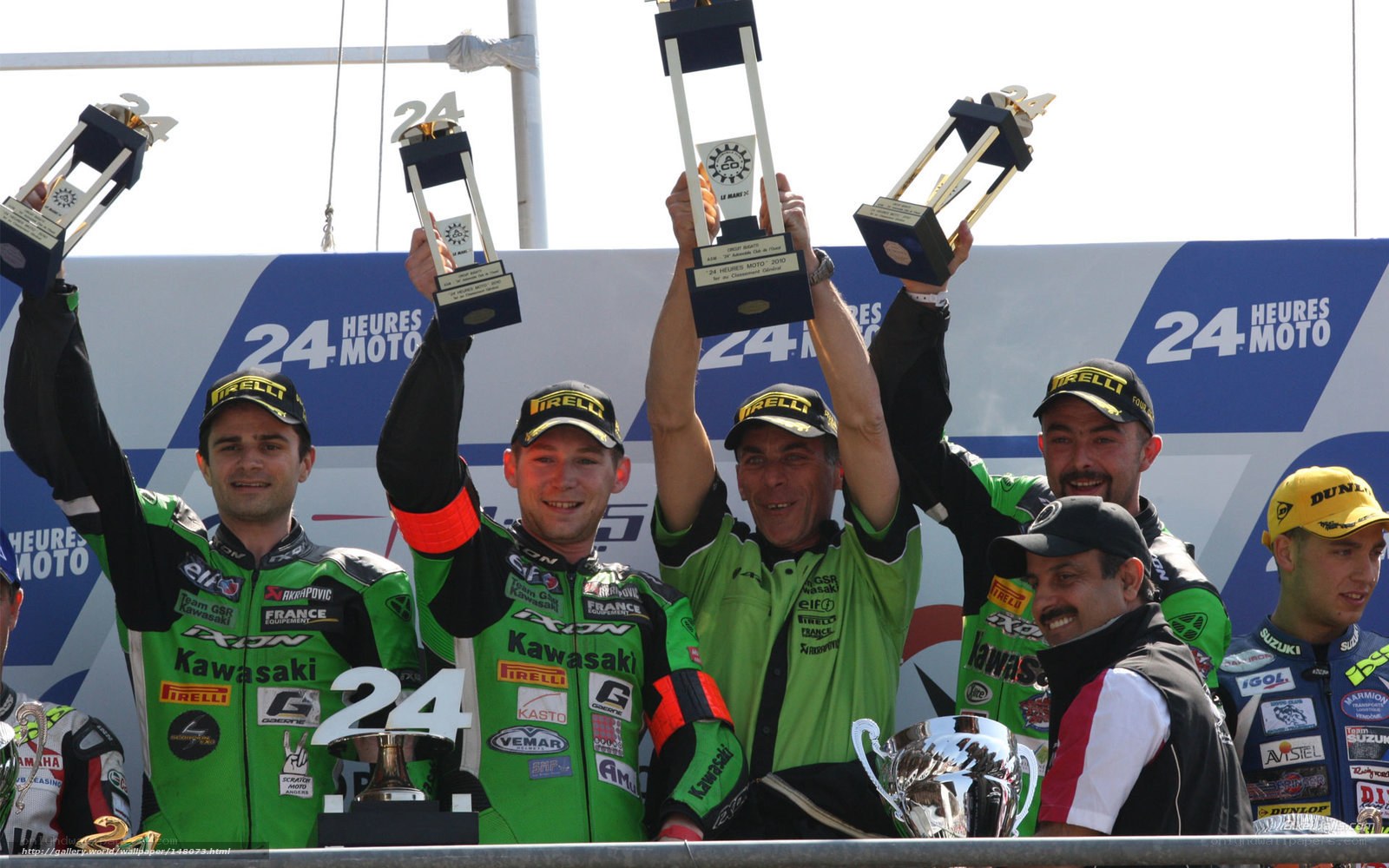 Racing team celebrates victory