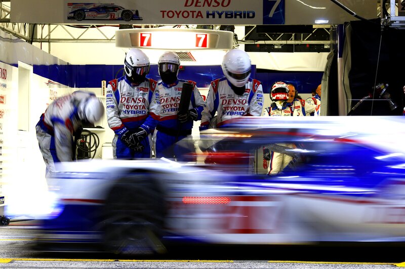 Racing Team in Pit Lane — Blue