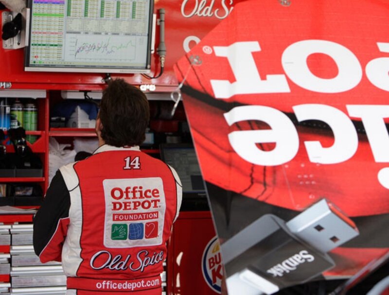 racing team member at pit station
