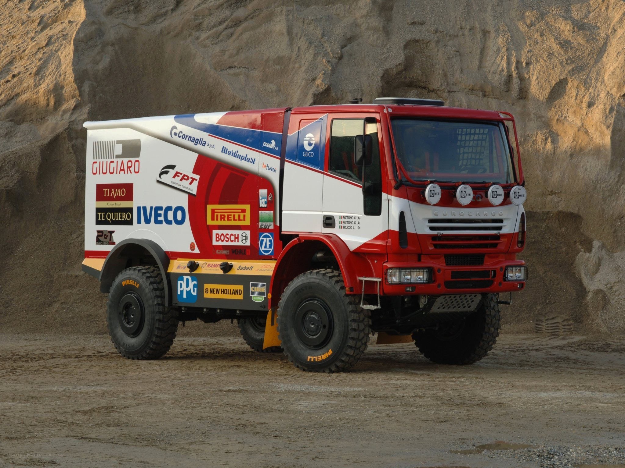 racing truck in desert