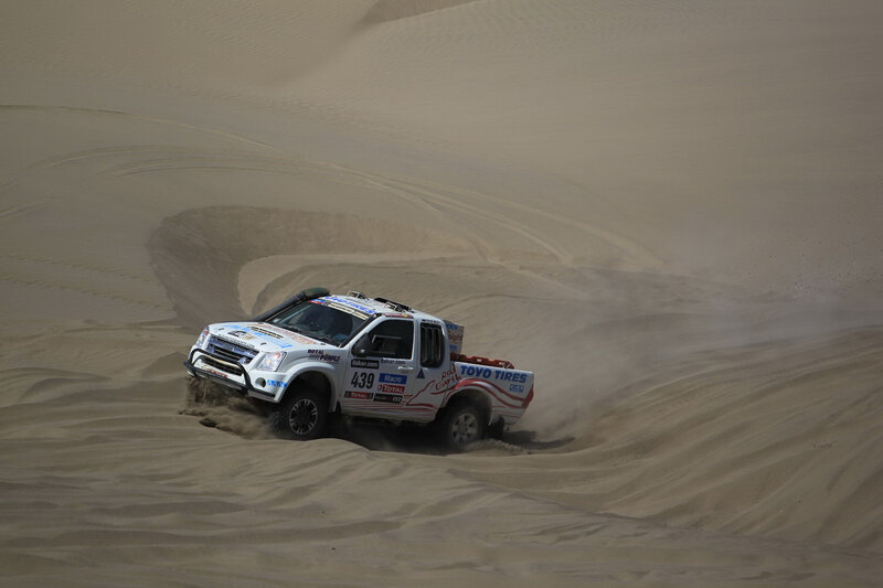 Racing Truck in Desert — Beige