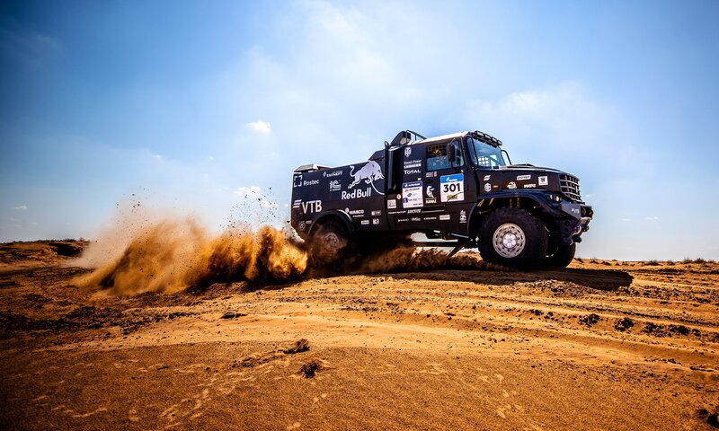 Racing Truck in Desert — Brown, Dynamic, Afternoon, Photograph
