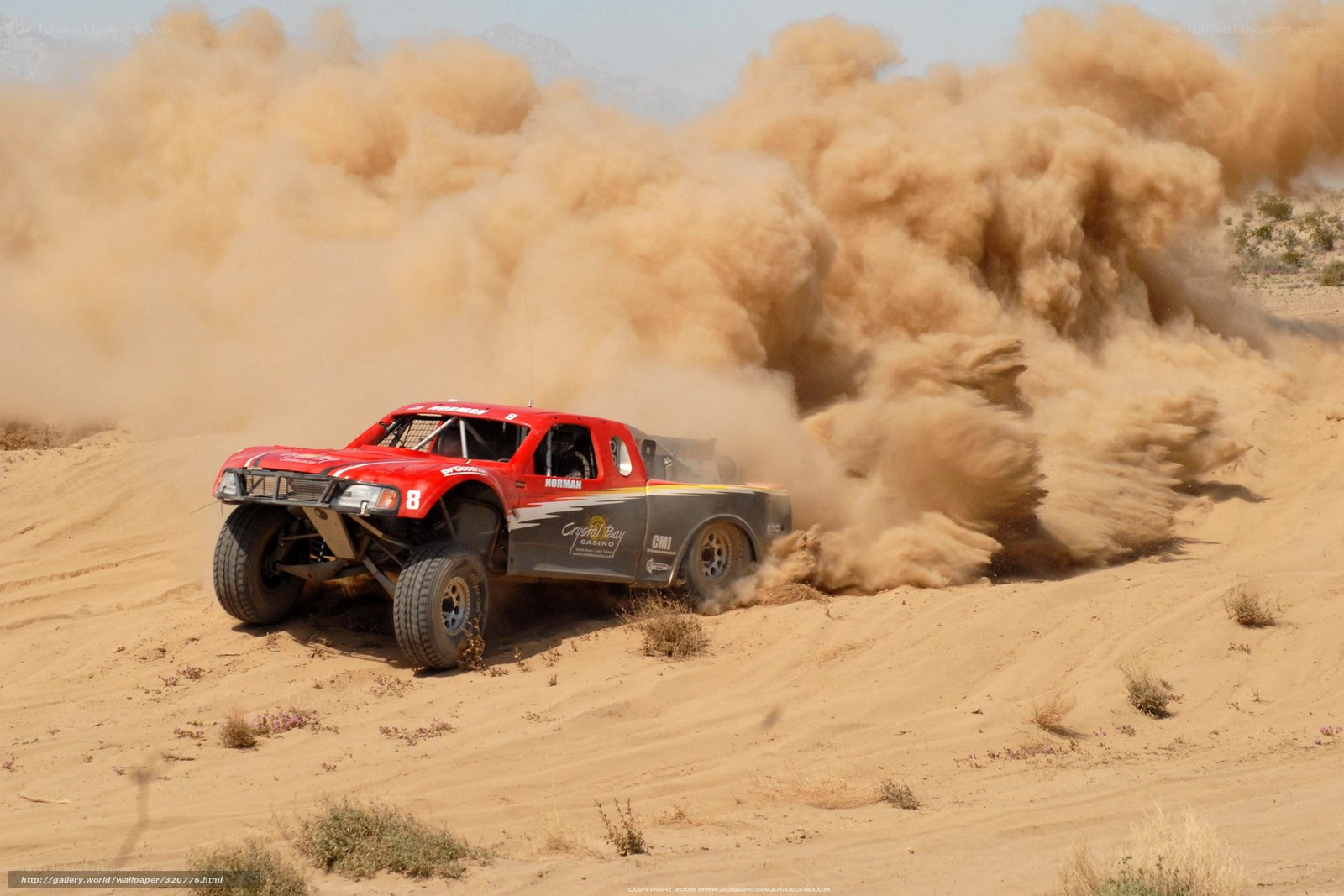 racing truck in desert