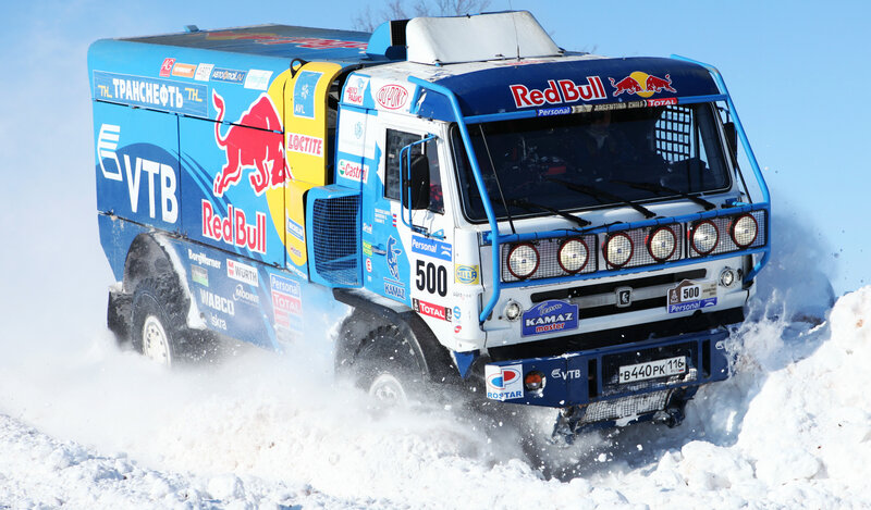Racing Truck in Snow — Blue