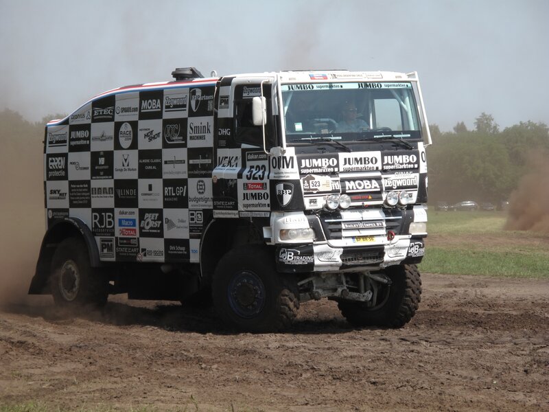 Racing Truck on Dirt — Black, Dusty