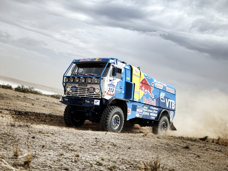 Racing Truck on Dirt — Blue, Dramatic, Photograph