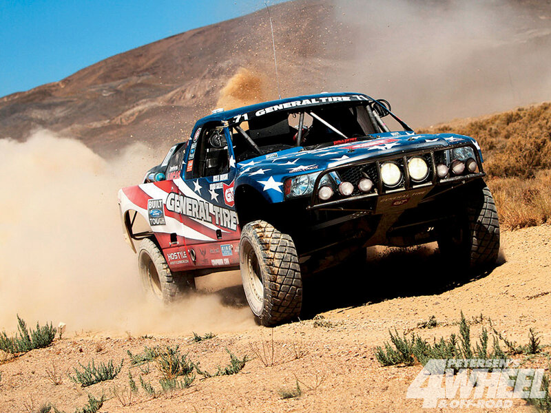 Racing Truck on Dirt — Blue
