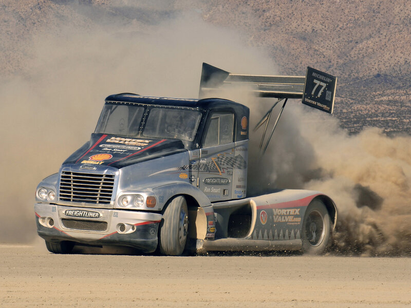 Racing Truck on Dirt — Gray