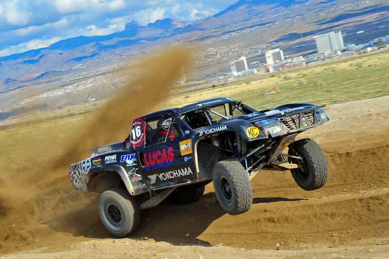 Racing truck on dirt track
