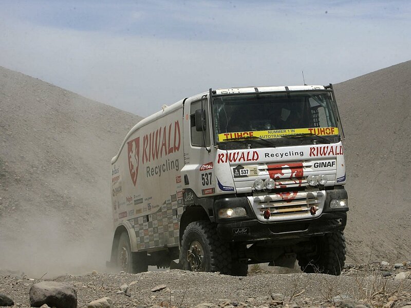 Racing Truck on Dirt — White