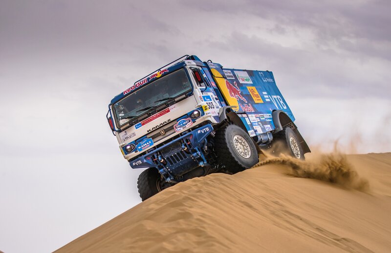 Racing Truck on Dune — Blue