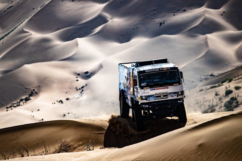 Racing Truck on Dunes — Brown