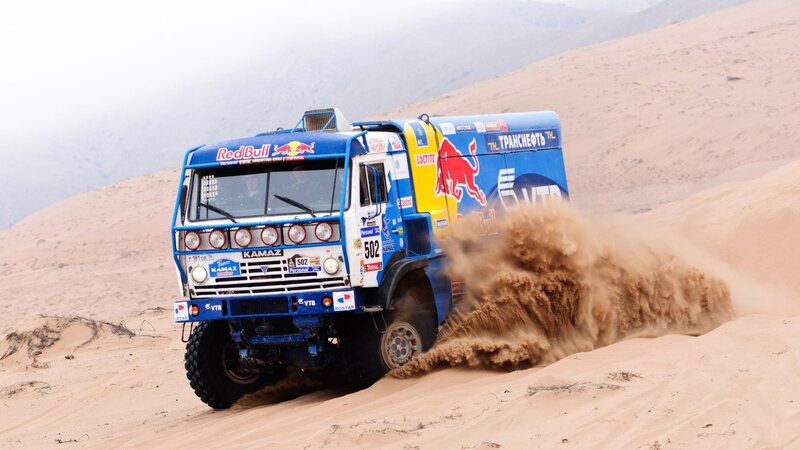 Racing Truck on Sand Dunes — Blue