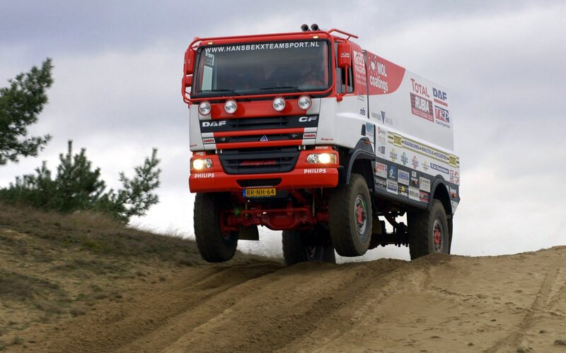 Racing Truck on Sand — Red