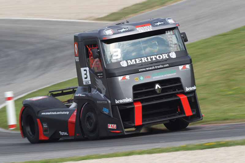 Racing Truck on Track — Black, Dynamic