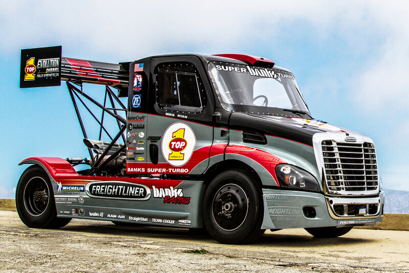 Racing Truck on Track — Gray