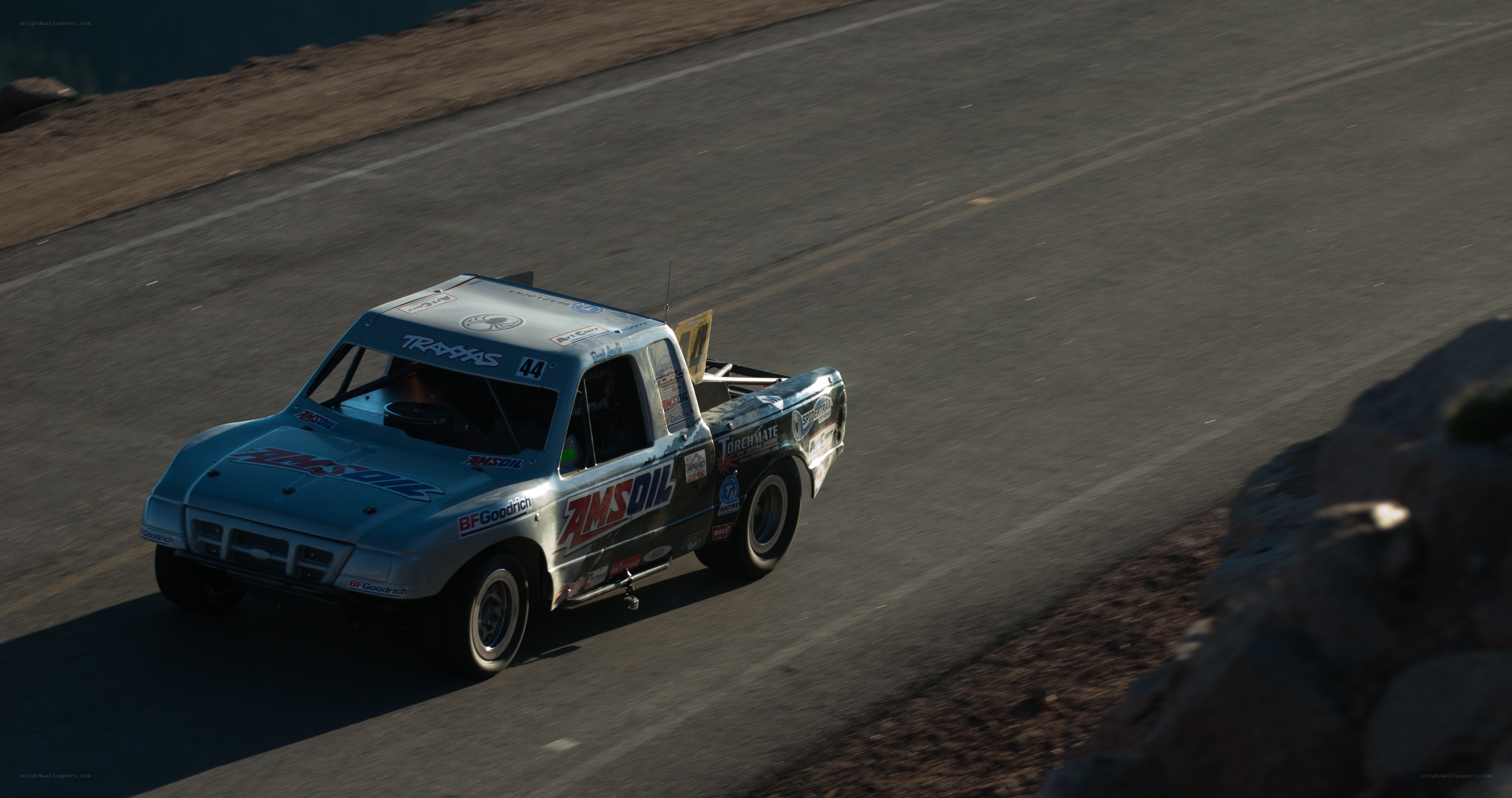 racing truck on track