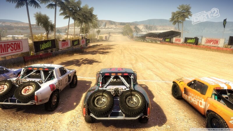 Racing Trucks on Dirt Track