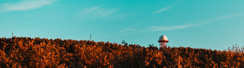 Radar Dome on Hill — Blue