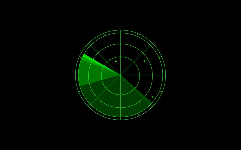 Radar Screen Display — Green