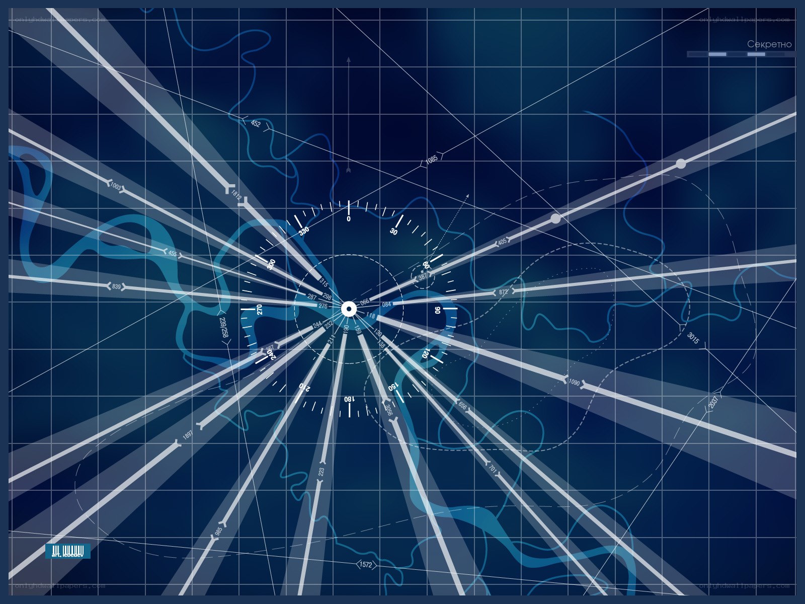 radar screen with flight paths