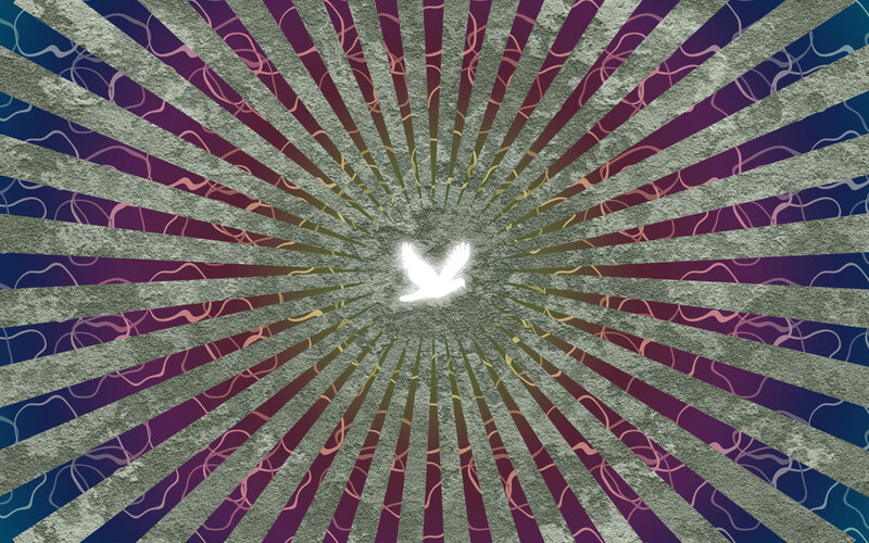 radiant dove with abstract background