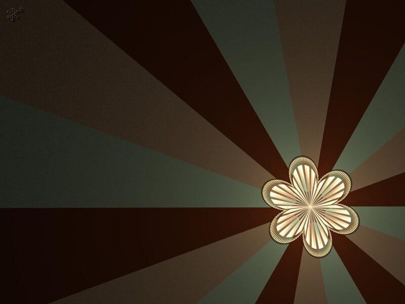 Radiant flower on striped background