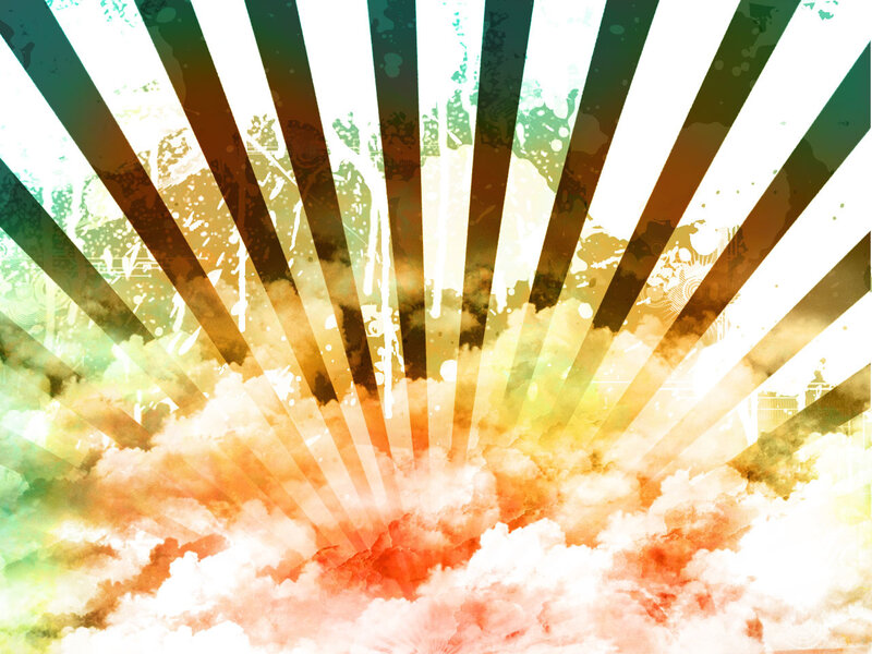 radiant sunburst with clouds