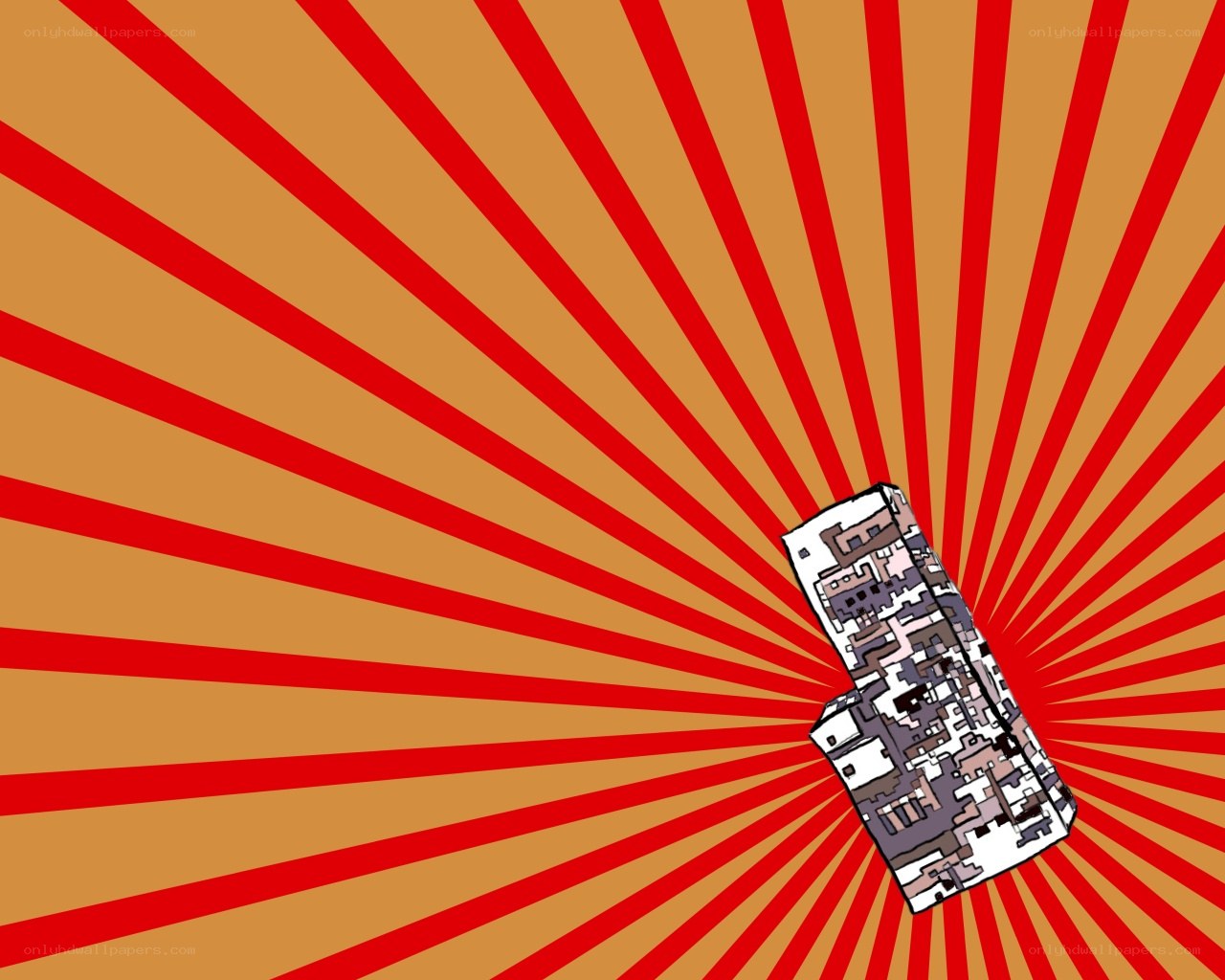 radiating red and orange background