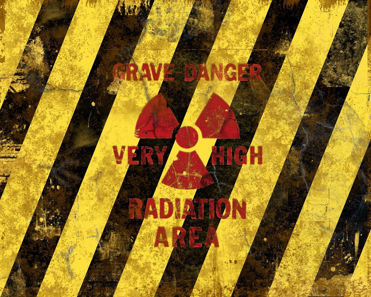 Radiation danger warning sign