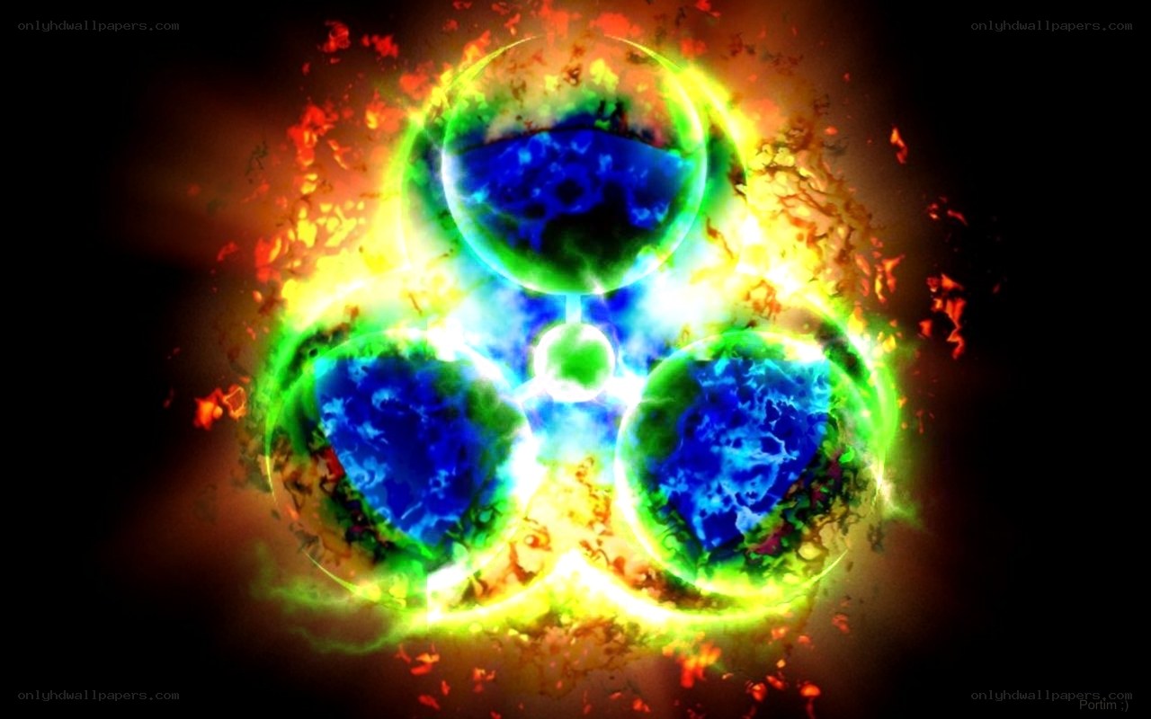 radiation hazard symbol explosion