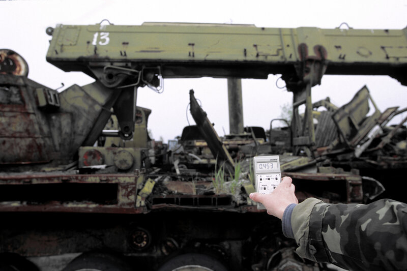 Radiation reading at military wreckage