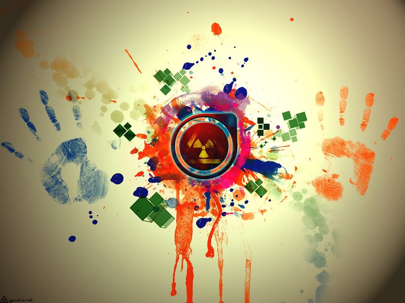 Radiation Symbol Explosion — Red