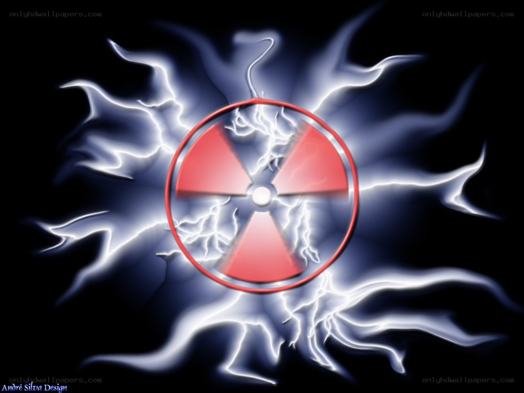 Radiation symbol with lightning
