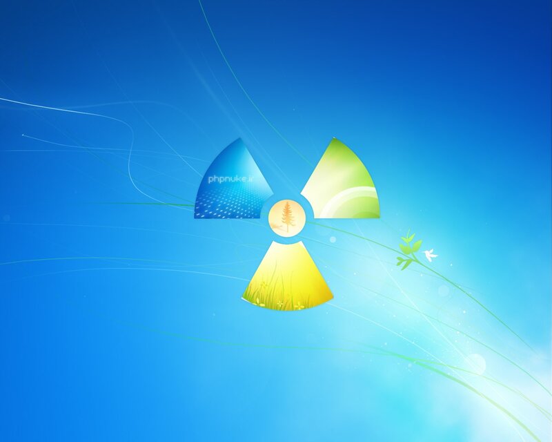 Radiation symbol with nature elements