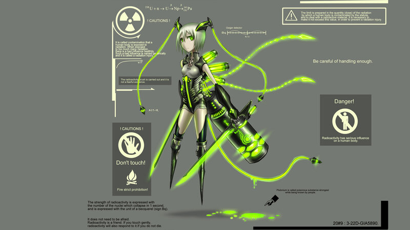 Radiation-themed anime character