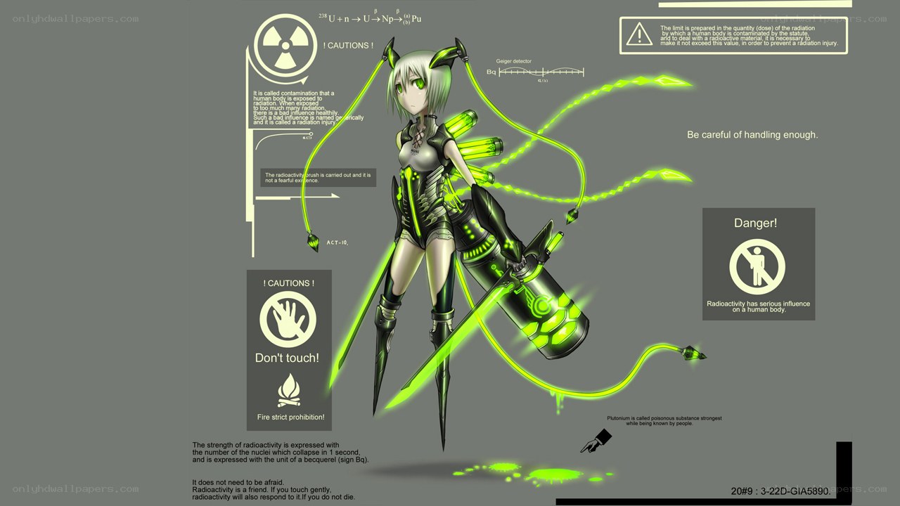 Radiation-themed anime character