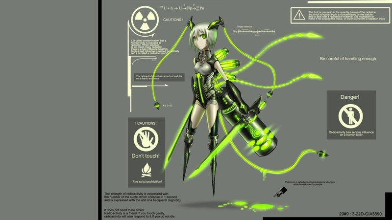 Radiation-themed anime character
